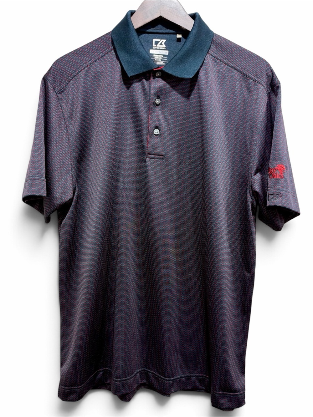 Cutter & Buck Bay Oaks DryTec Golf Polo Black Red Men’s L
